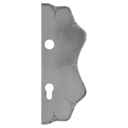 Štít 250 x 95 x 3 mm s otvormi, rozteč 90 mm, ozdobný, pravý