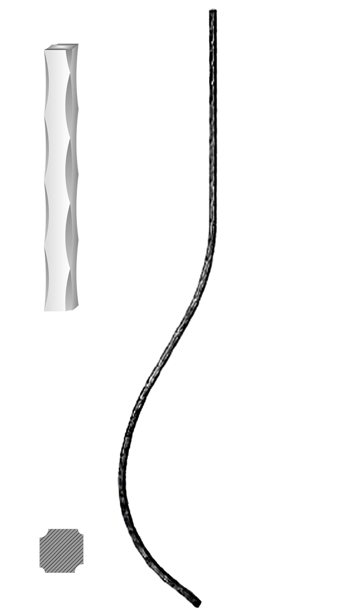 Tyč 12 x 12 mm, 1000 x 160 mm