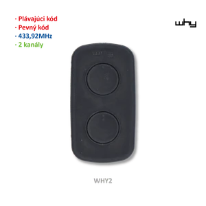 Vysielač LITE MINI NOA 4-kanál, 433 MHz, pevný/plávajúci kód,  ŽLTÁ/BIELA - slide 3