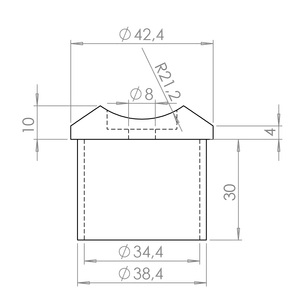 Držák na trubku ø 42,4 mm, broušená nerez AISI 304 - slide 1