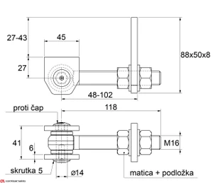 Navárací záves M16, otvárateľný 180°, nastaviteľný 2D - slide 1