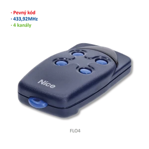 Vysielač 4-kanálový, 433 MHz, pevný kód, čierny - slide 0
