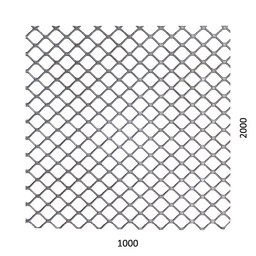 Tahokov Zn čtvercové oko: 20x15mm, můstek: 1,7mm (1000x2000x1,5mm)