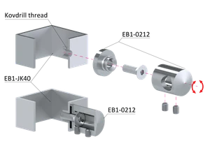 Držák tyče ø 12 mm (L) plochý, broušená nerez AISI 304 - slide 5
