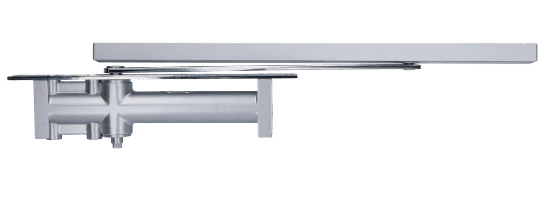 Skrytý hydraulický zatvárač, dvere 1200 mm, 65 kg, Al, šedá