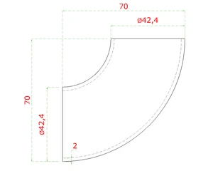 Spojka navařovací koleno 90° na trubku ø 42,4 mm, AISI 304 - slide 3