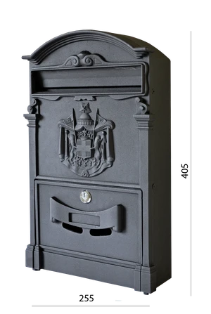 Schránka poštová, 255 x 405 x 90 mm, čierna - slide 1