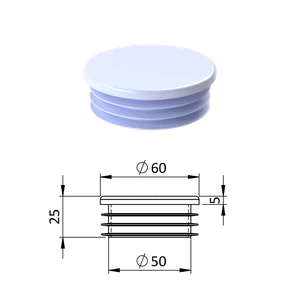 Vnitřní krytka kulatá ø 60 mm, plastová, bílá - slide 0