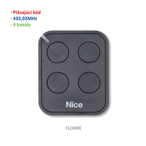 Vysielač 4-kanálový, 433 MHz, plávajúci kód, čierny - slide 1