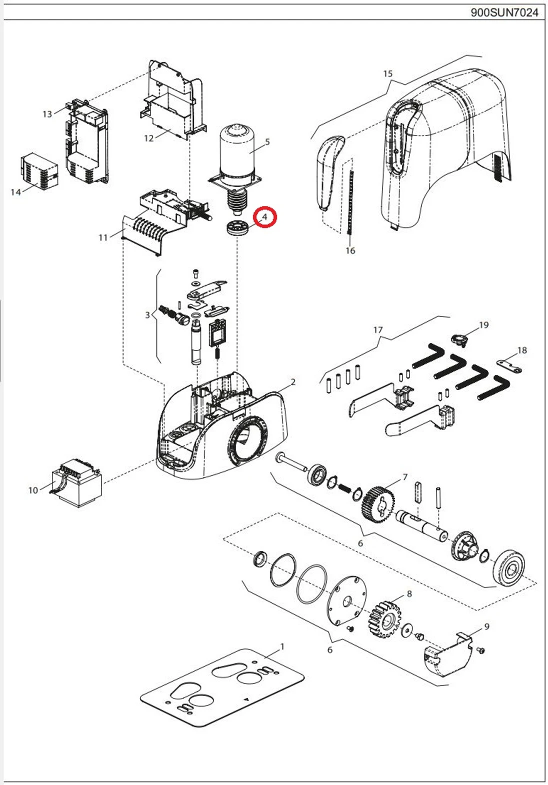 570BOCC002A00 puzdro pod náhon motorčeka- plastové