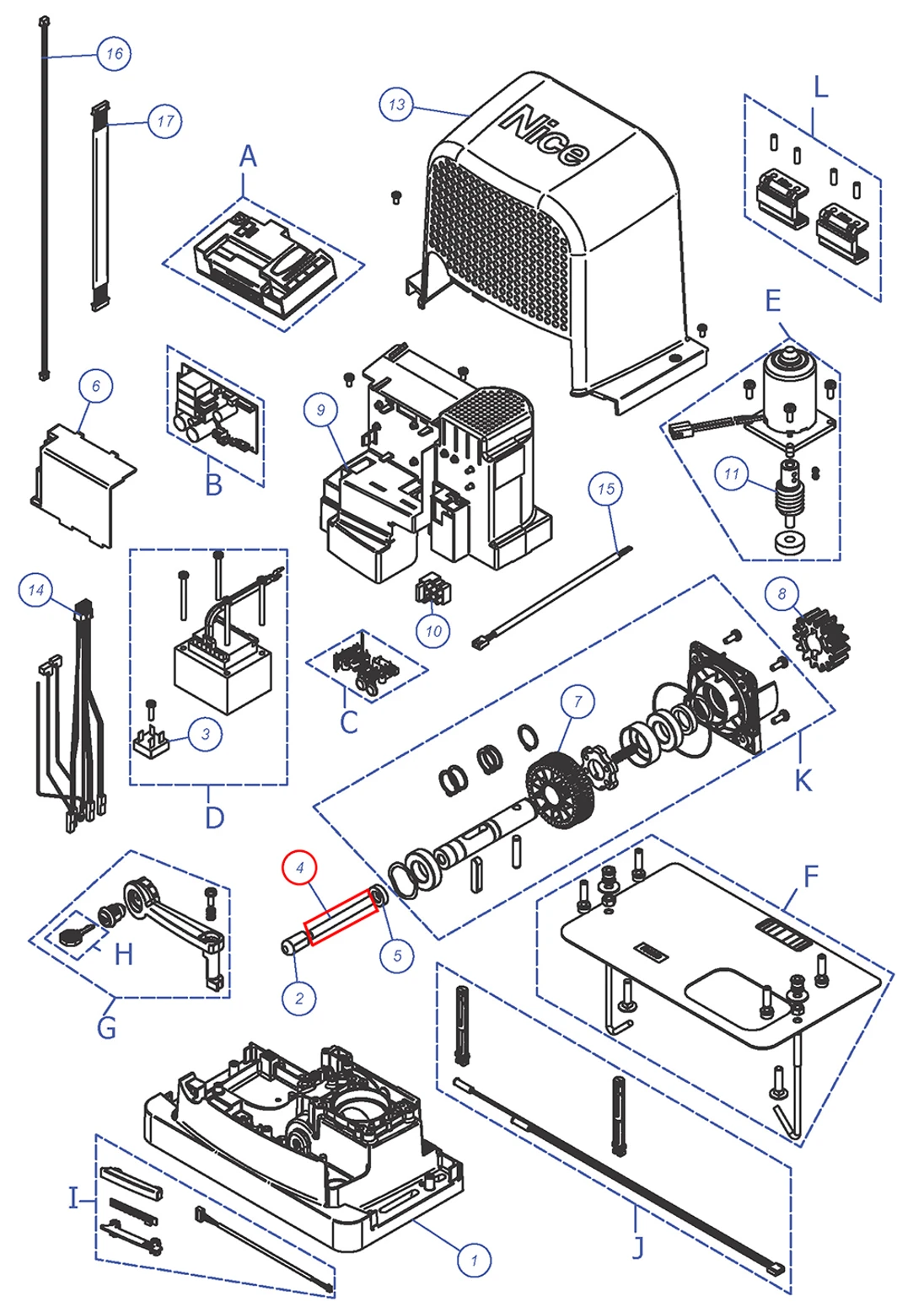 PD2189A0001 Hriadeľ  odblokovacia RO600, RBS
