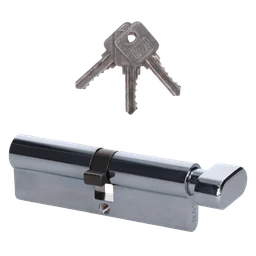 Cylindrická vložka EURO 45/50 mm s guľkou, niklová, 3 kľúče