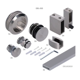 Závesný set na sklenené dvere, profil 30 x 10 mm, AISI 304