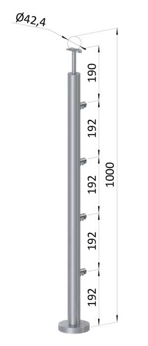 Nerezový sloup, vrchní kotvení, 4řadový průchozí - slide 0