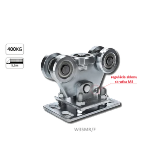 Vozík do 400 kg, nastaviteľný, profil 80 x 80 mm, pozink - slide 1