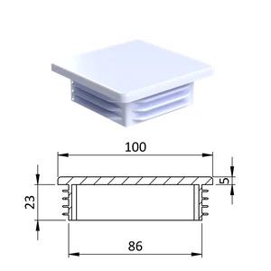 Krytka plastová 100 x 100 mm, biela - slide 0