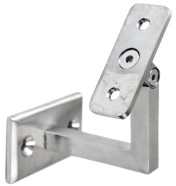 Držák madla na stěnu nastavitelný, plochý, AISI 304