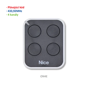 Vysílač 4kanálový, 433MHz, plovoucí kód, černý - slide 1