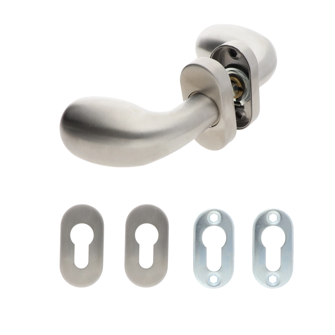 Oválna kLučka vrátane dolnej rozety, brúsená nerez AISI 304