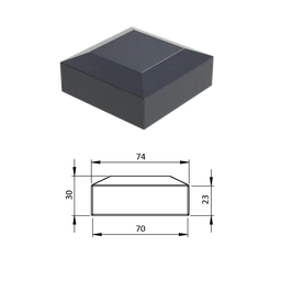 Vonkajšia krytka 70 x 70 mm, plastová PE, antracit