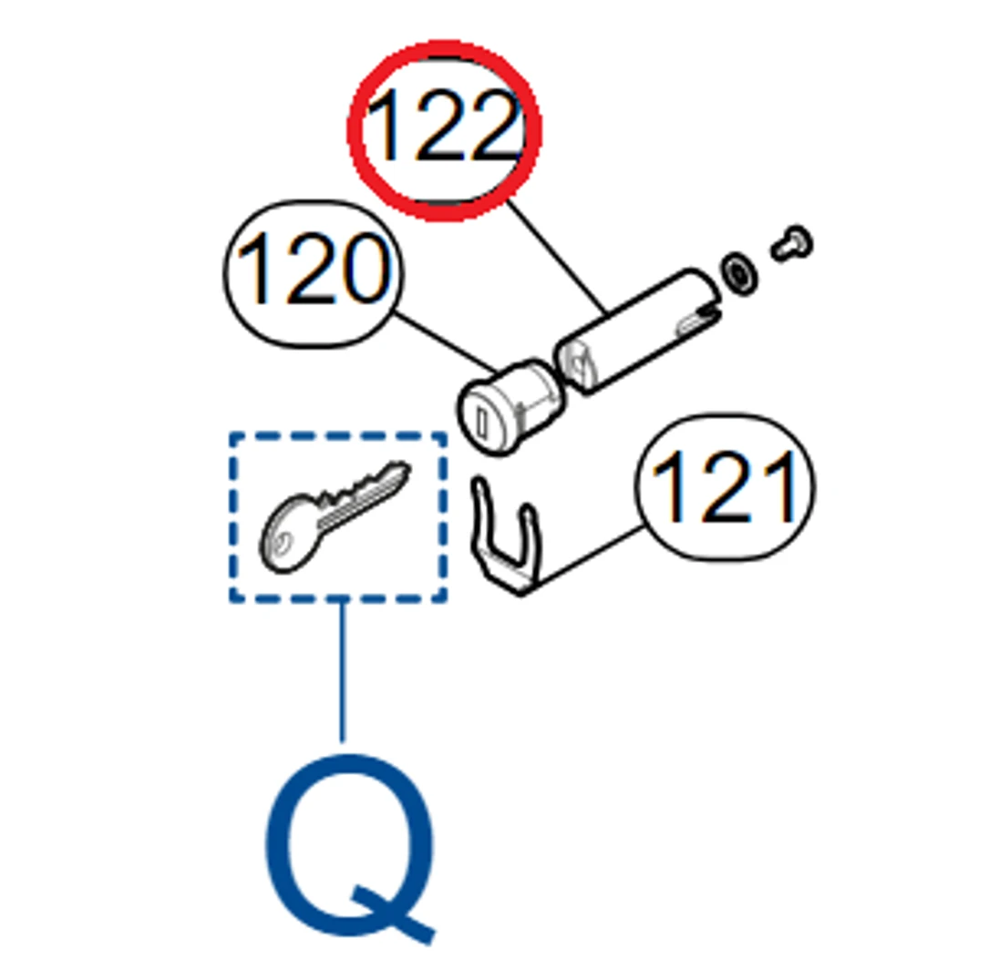 PMD2103.4610 hriadeľ pre zámok pre BAR