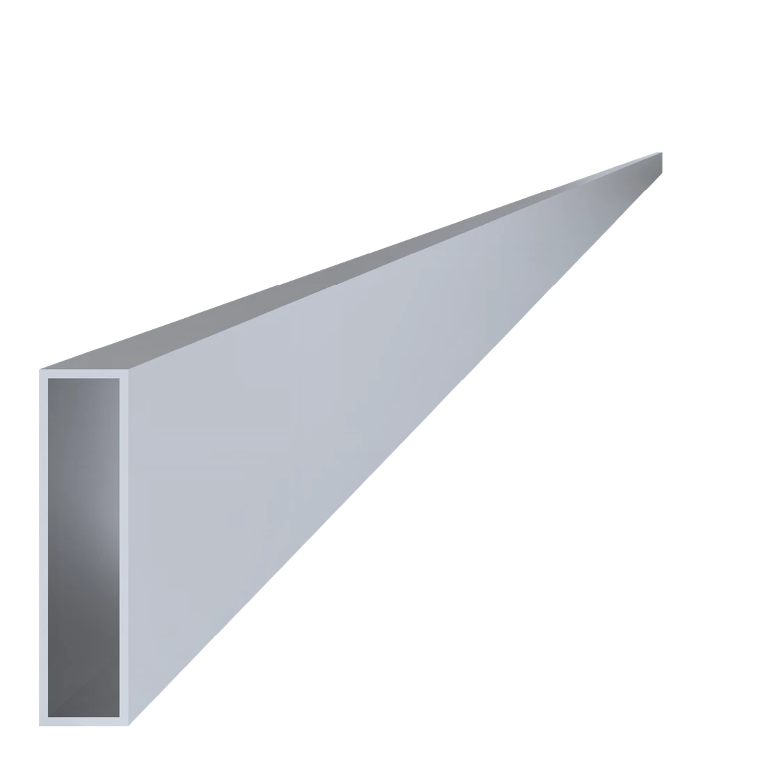 Poškodený Al jokel 80 x 20 x 2 x 6000 mm, bez povrchovej úpravy