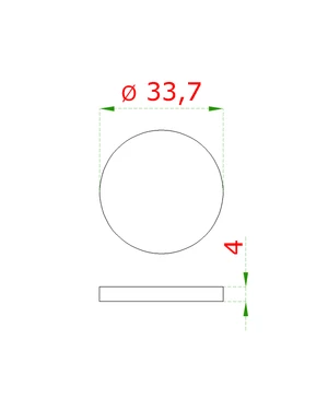 Ukončenie-krytka ø 33,7 mm, brúsená nerez AISI 304 - slide 1