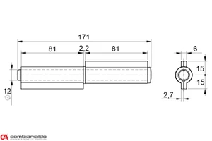 Pánt dvojdielny L = 170 mm - slide 3