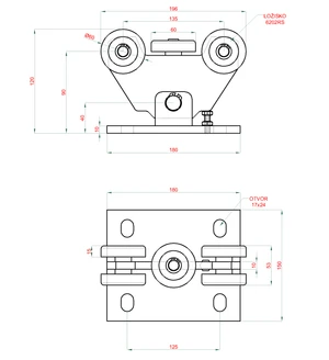 Samonos do 300 kg, dierovaný profil 69 x 69 x 6000 mm, Zn - slide 1