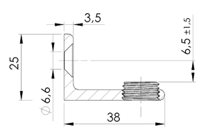 Podpera skla proti vypadnutiu na jokel - plochá, AISI 304 - slide 2