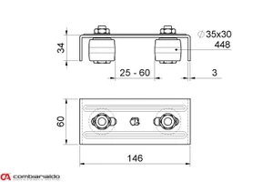 Platňa, 2 vodiace nylónové kolieska 35 x 30 mm - slide 1