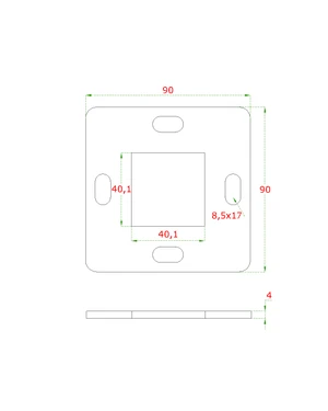 Kotviaca platňa 90 x 90 x 4 mm, bez úpravy AISI 304 - slide 1
