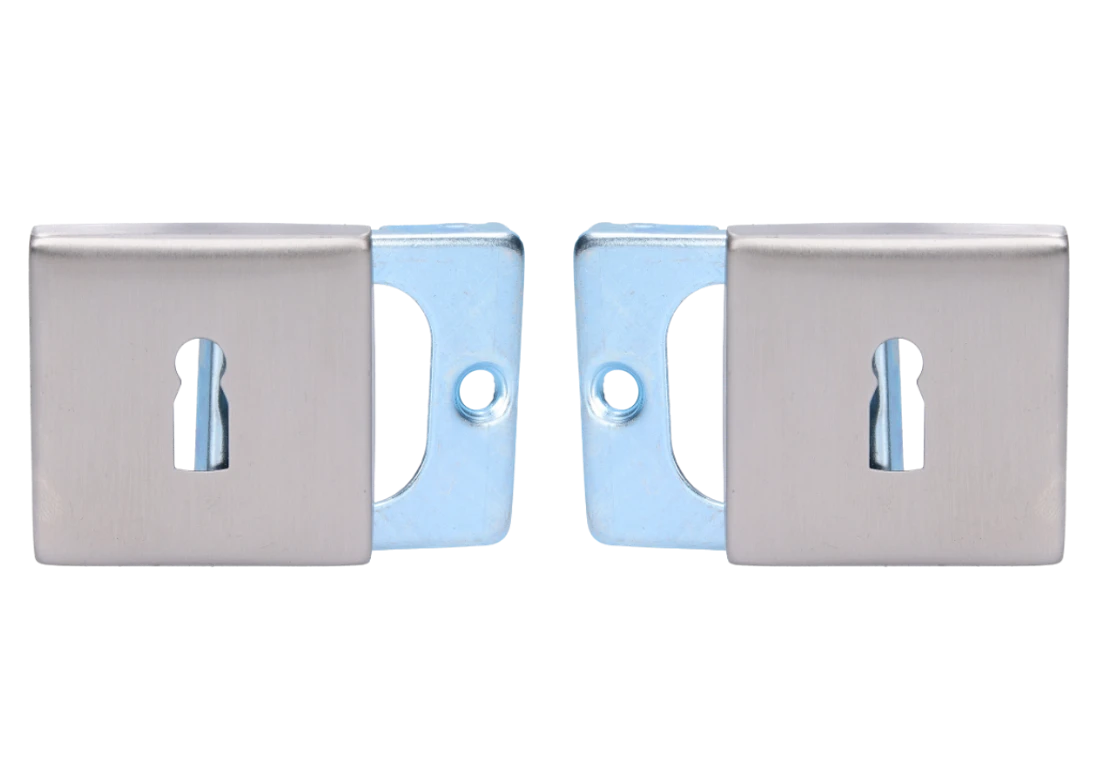 Štvorcová rozeta na dózickú vložku, brúsená AISI 304