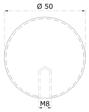 Guľa dutá so závitom M8 / ø 50 mm, brúsená nerez AISI 304 - slide 1