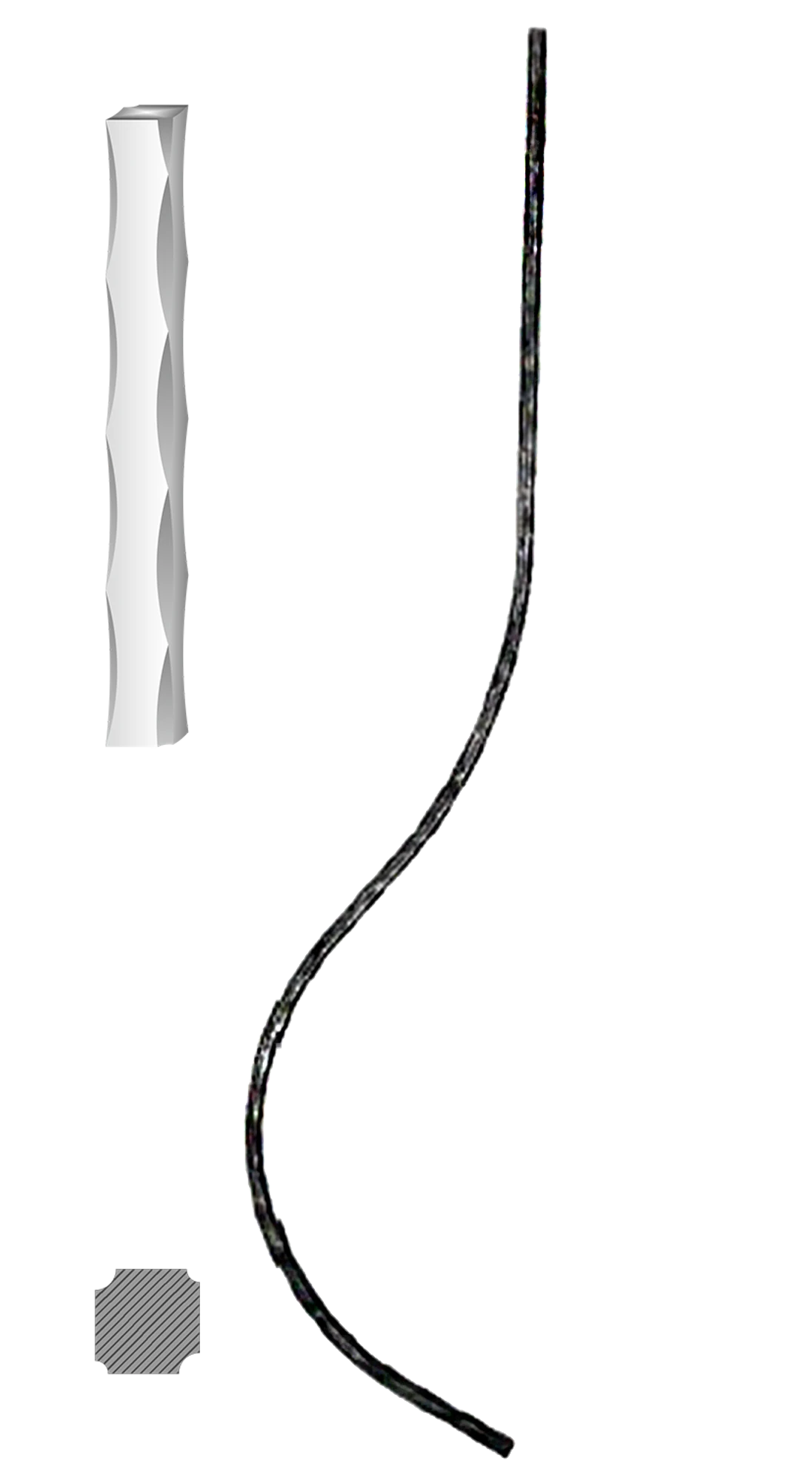 Tyč 12 x 12 mm, 1000 x 210 mm