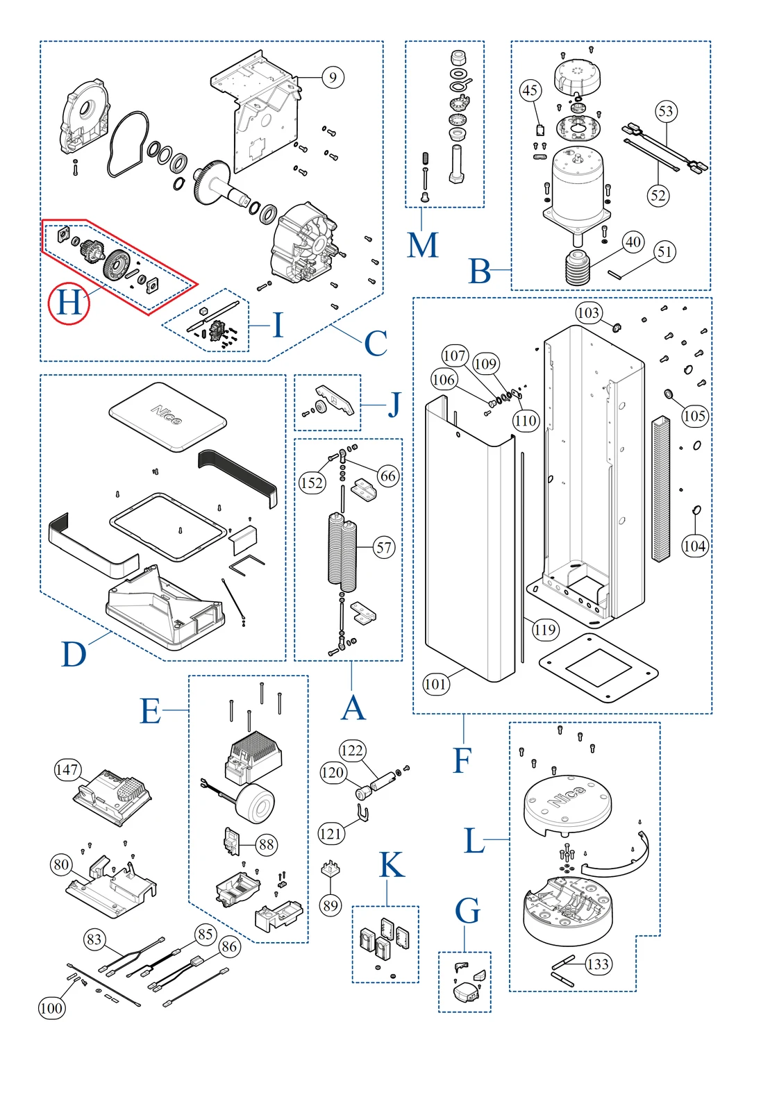 SPAMG120A00A sestava převodů pro M-BAR/L-BAR