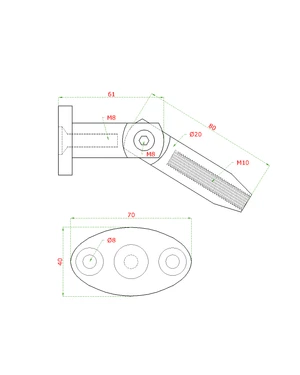 Kotvenie vrchné na sklenený prístrešok, brúsená AISI 304 - slide 1