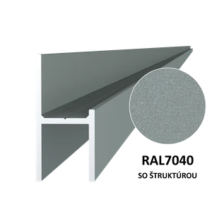 Hliníkový UT profil 20,5 x 44 x 6000 mm, štruktúra RAL 7040 - slide 0