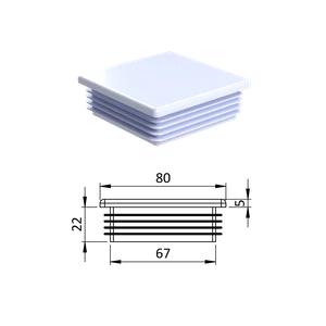 Krytka plastová 80 x 80 mm, biela - slide 0