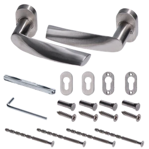 Kľučka vrátane dolnej rozety, brúsená nerez AISI 304 - slide 1