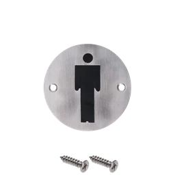 Piktogram `Páni`, okrúhly, brúsená nerez AISI 304