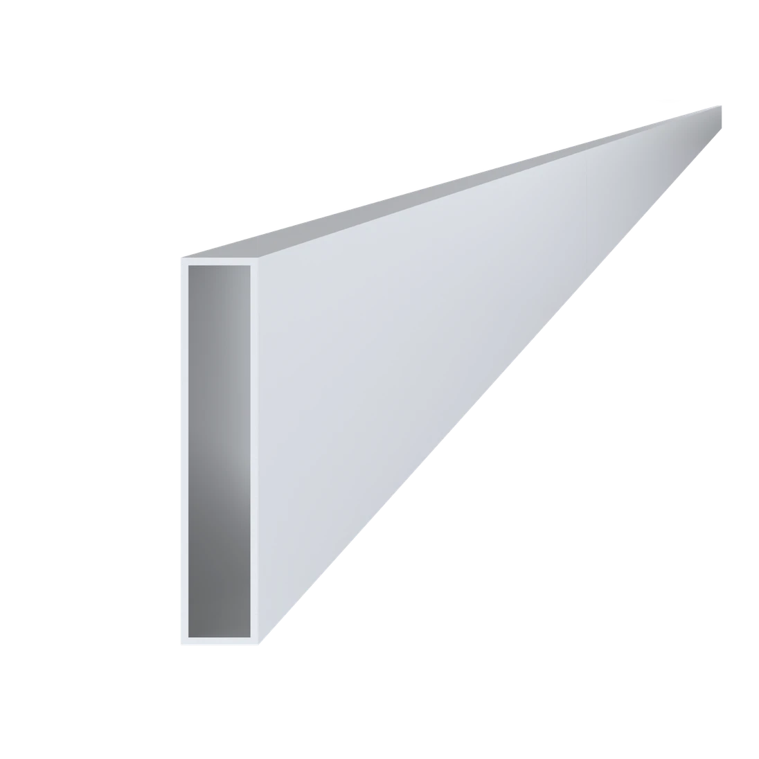 Poškodený Al jokel 100 x 20 x 2 x 6000 mm, bez povrchovej úpravy