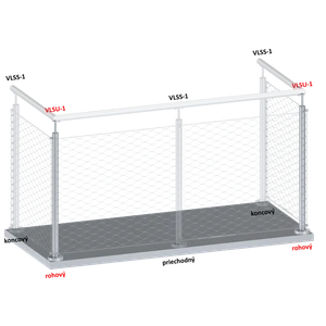 Nerezový stĺp,vrchné kotvenie,pre sieť,rohový 90° - slide 1