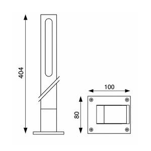 Venkovní LED osvětlení STIK S, barva RAL9010, H-404mm - slide 1