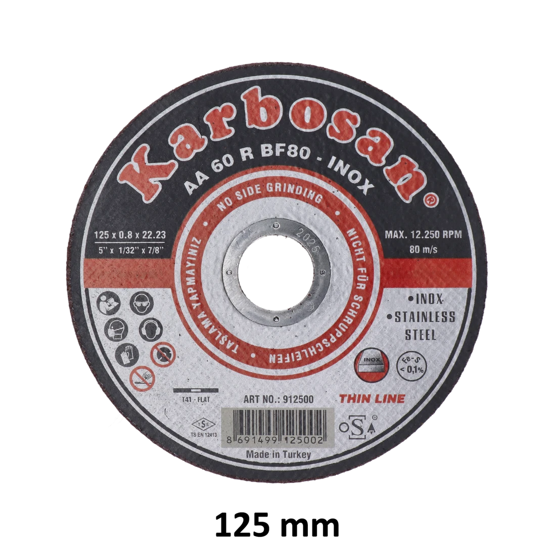 Rezný kotúč 125 x 0,8 x 22,2 mm na INOX a tenké plechy
