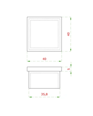 Ukončenie na jokel 40 x 40 mm, brúsená nerez AISI 304 - slide 1