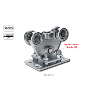 Vozík do 300 kg, nastavitelný, profil 70 × 70 mm, pozinkovaný - slide 1