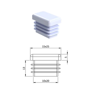 Krytka plastová 15 x 25 mm, bílá - slide 0