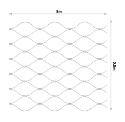 Lanková sieť, 0,8 x 5 m, oko 50 x 50 mm, ø 2 mm, AISI 316
