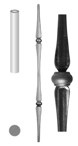 Tyč kovaná L = 900 mm, profil ø 12 mm